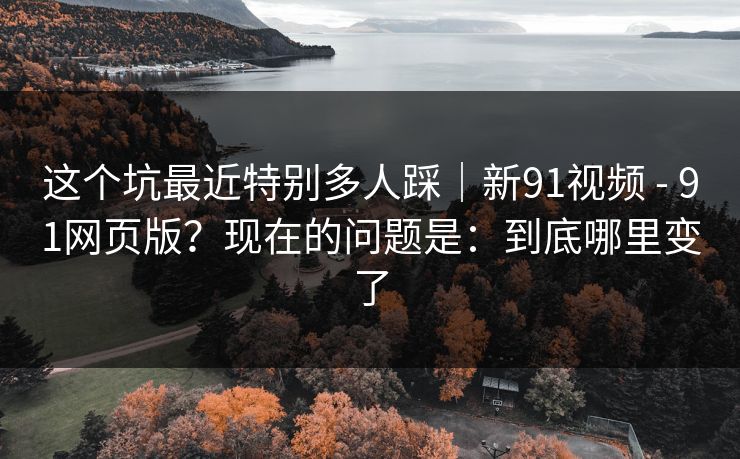 这个坑最近特别多人踩｜新91视频 - 91网页版？现在的问题是：到底哪里变了